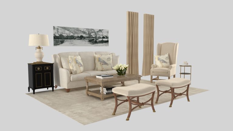 Virtual staging furniture set 3001, living room