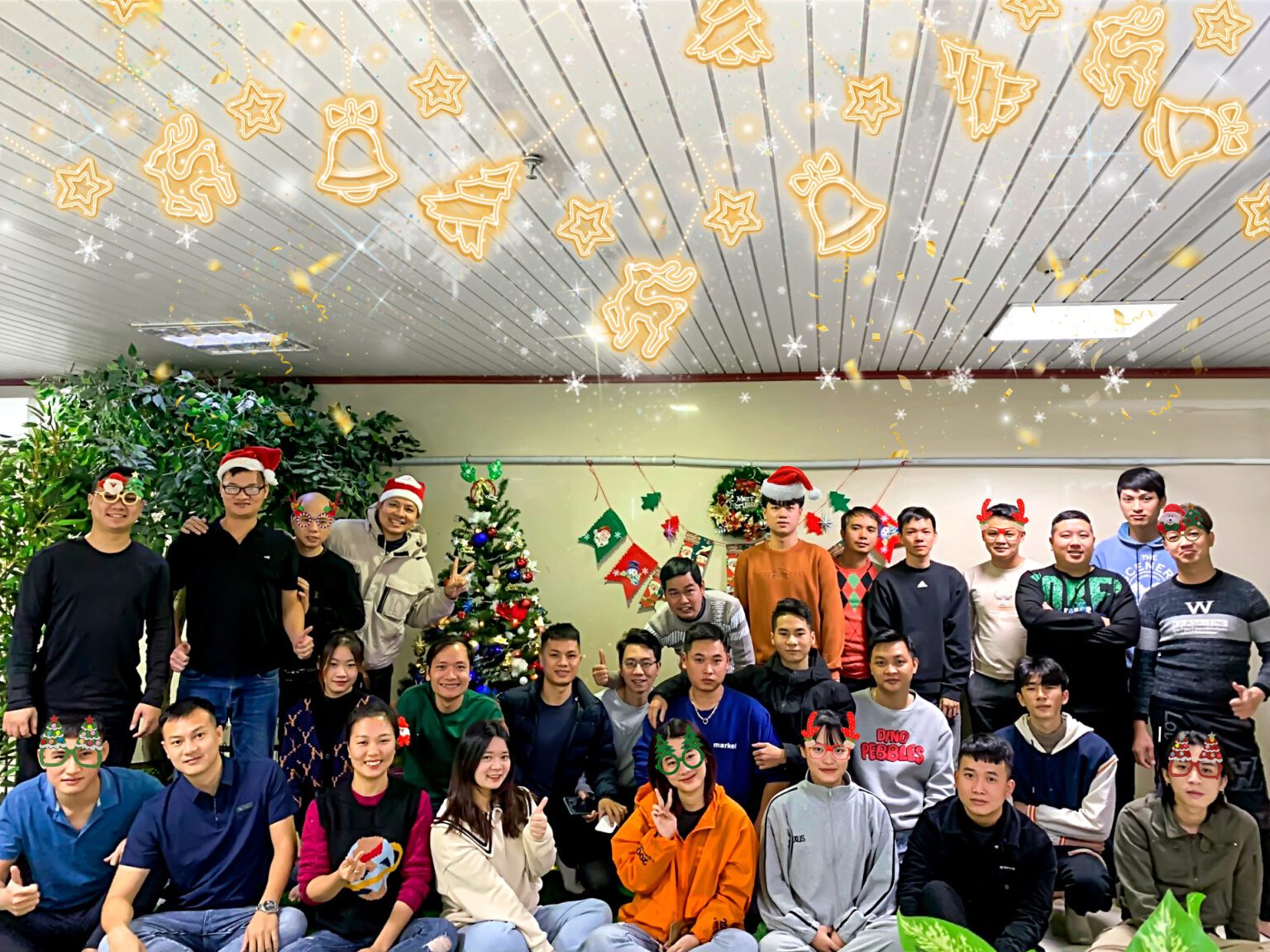 The Beepec team at the office Christmas party